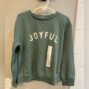 Little Co Joyful Green Sweatshirt / Size 5T / NWT